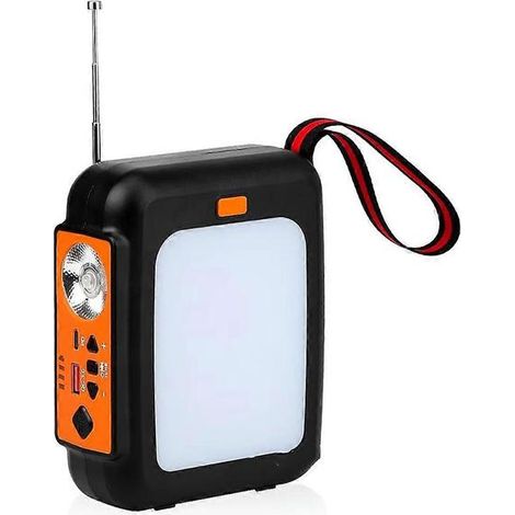 Radio d'urgence à manivelle 10 000 mAh avec alerte météo FM, radio solaire à manivelle 3 positions, haut-parleur Bluetooth et lampe torche LED. (1/5)