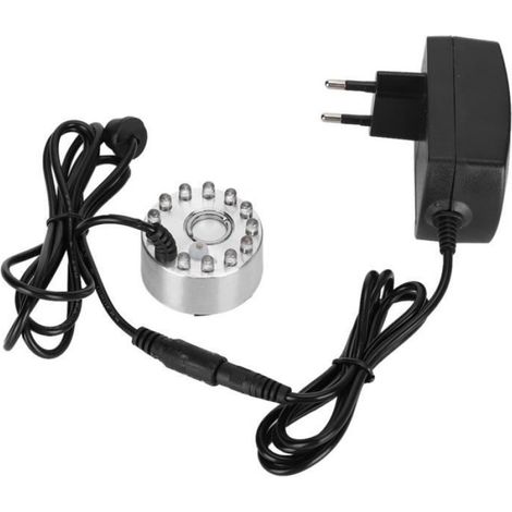 Mini Brumisateur de Brouillard Atomiseur Ornement Fontaine d'Eau avec 12 Lumières Décoration (EU 100‑240V) -CHD (1/4)