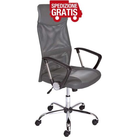 Poltrona ufficio Inter Link con ruote regolabile in altezza grigio (1/5)