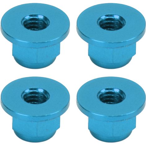 Écrous M4 en alliage d'aluminium, diamètre intérieur 4 mm, pour voitures radiocommandées 1/10 (bleu). (1/5)