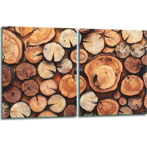 2x Glas-Schutzplatte für Herd 40x52 Holz (1/5)