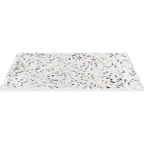 Piatto per doccia ultra sottile da appoggio o da incasso rifilabile 120 x 90 cm in Resina SMC Effetto terrazzo bianco - MIRNOSA (1/3)
