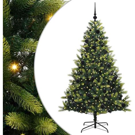 Árbol de Navidad Artificial Plegable 300 LEDs Verde 180 cm vidaXL