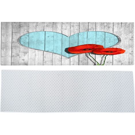 Tapis décoratif pour salon et chambre, absorbant, antidérapant, paillasson, tapis de sol, motif bois en forme de cœur DD03 (1/5)