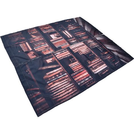 Rideaux de salon imprimés 3D avec bibliothèque, rideaux occultants pour chambre (150166cm) (1/5)