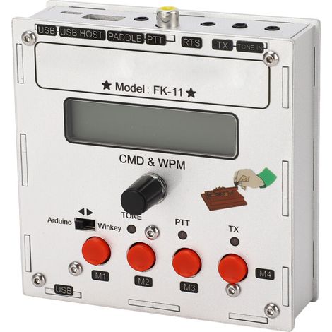 K3NG Open Source CW Morse Code Keyer in aluminium alloy for LCD screen keyboard (1/5)