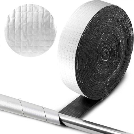 Bande isolante pour tuyaux de 10 m (32,8 pi) en mousse aluminium pour extérieur, comme illustré (1/5)