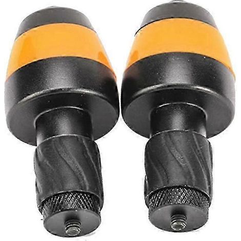 Lot de 2 embouts de poignées de vélo avec clignotants étanches, éclairage de guidon, accessoires de cyclisme, orange et noir (1/5)
