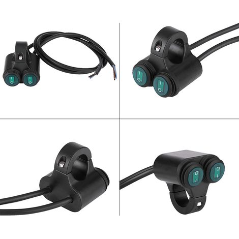 22mm Interrupteur universel Moto Guidon Phare Frein Feux antibrouillard Klaxon Double Bouton Modèle A (1/5)