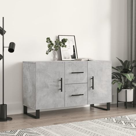 Buffet, Meuble de Rangement, Armoire de Cuisine gris béton 100x36x60 cm bois d'ingénierie NKK68857 (1/5)