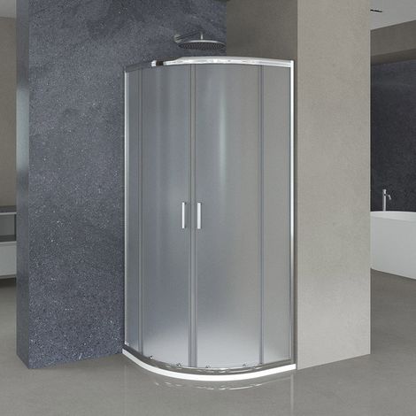 Box doccia semicircolare 80x80 cm Geo doppio scorrevole in cristallo opaco (1/5)