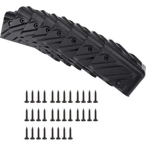 8PCS Protège-Haut-Parleur Épais Angle Droit Plastique avec Vis Incluses Noir (1/5)