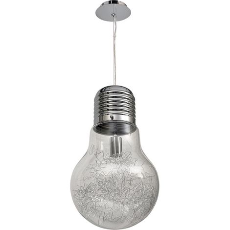 Lámpara de techo colgante LUZ 1xE27 29d Transparente/Cromo