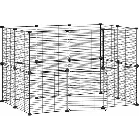 Jaula para mascotas con 20 paneles y puerta 35 x 35 cm negro 020041567