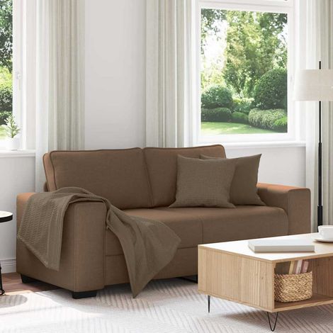 vidaXL Canapé 2 places marron 180x77x82 cm en tissu (1/5)