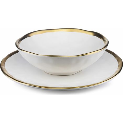 Set di otto piatti LIA BIANCO ORO