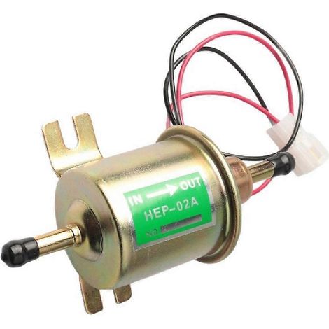 Universelle 24V Niederdruck-Elektrokraftstoffpumpe mit Befestigungsschraube und Kabel HEP-02A für Auto-, Motorrad- und Quad-Vergaser (1/5)