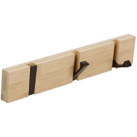 Wall Coat Hook with 3 Retractable Hooks, Wall Coat Rack for Hanging Coats, Scarves, Handbags and Others, Natural (1/4)