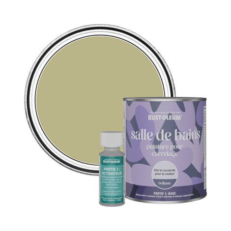 Peinture pour Carrelage de Salle de Bain, Finition Brillante - Vert Sauge 750ml