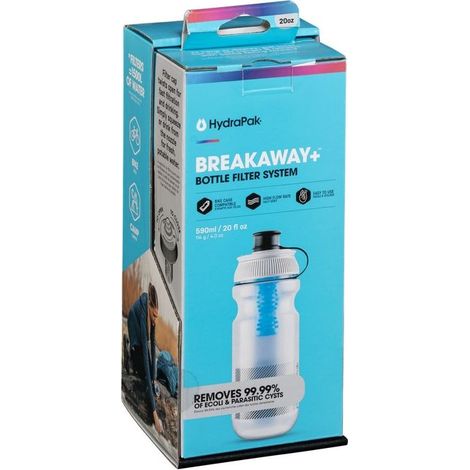 HydraPak HYBFA2005N Breakaway+ Bottiglia 600ml con Filtro Flusso Rapido Tappo a Vite colore Blu ghiaccio
