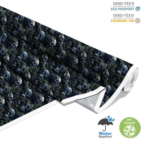 OUTDOOR DEKOSTOFFE OXFORD - Motiv der Schädel I DX4352