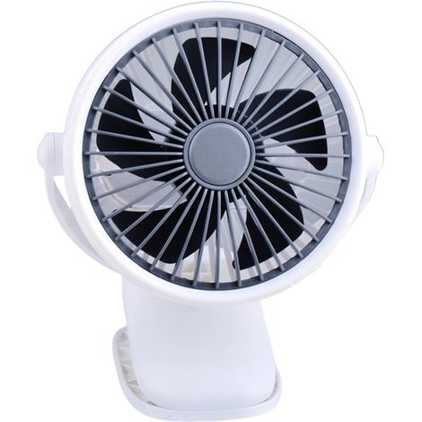 Ventilateur Clip - 2 Vitesses - Rotation 360° Horizontal et 360° Vertical - Batterie Rechargeable 500 mAh - USB - 14 h Autonomie - Pour Bureau Cuisine Voiture Poussette (1/5)