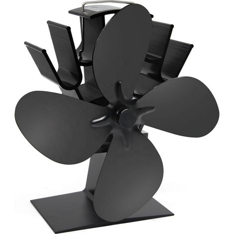 Ventilateur de poêle à bois – 4 Pales – 1100 tr/min – 70-350 °C – Autoalimentation thermique par Chaleur Sans courant – Distribution homogène de chaleur de cheminée (1/4)