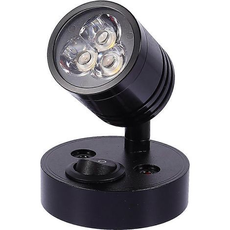 Lampe LED flexible 12V pour camping-car, bateau ou yacht, avec ventouse en aluminium-5.7X5.7X9CM-Black (1/2)