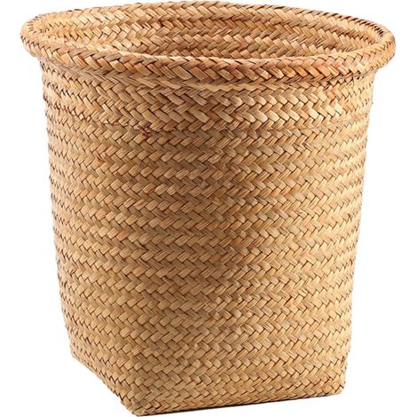 Panier de rangement tressé en paille Panier à linge créatif Petit organisateur de rangement pour chambre d'enfant, salle de bain et salon Panier décoratif fait à la main pour ranger les (1/5)