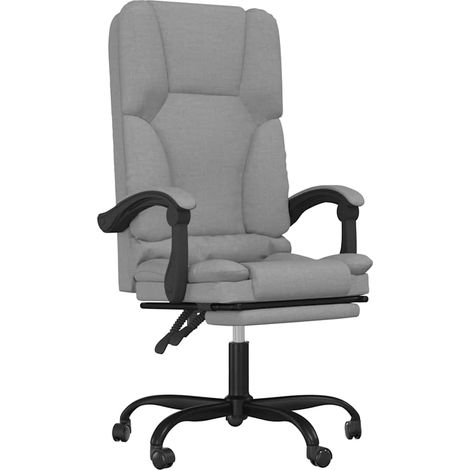 Maison Exclusive - Sedia da Ufficio Massaggio Reclinabile Grigio chiaro in Tessuto (1/5)