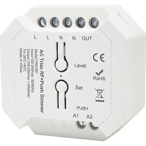 Variateur triac RF 2,4 GHz pour LED, contrôleur intelligent, compatible avec application mobile et télécommande RF, AC100V-240V A (1/5)
