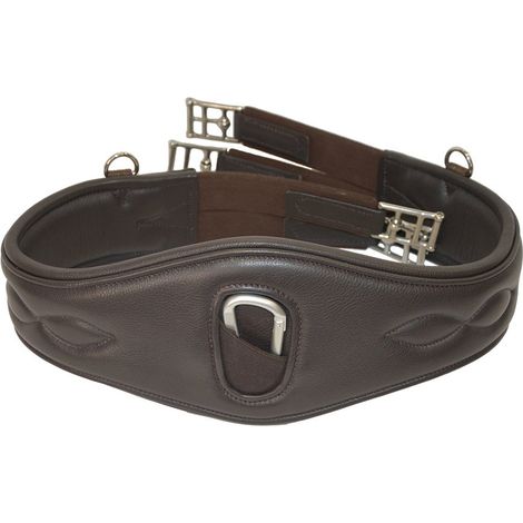 120 cm, Marrone: Softline-Bonbongurt aus weichem Leder mit Neoprenkern für empfindliche Pferde