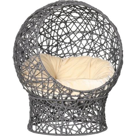Cuccia per gatti, gattaiola, include tappetino, set da due pezzi, 50 cm x 50 cm x 60 cm, grigio antracite, spedizione dal sito. (1/5)