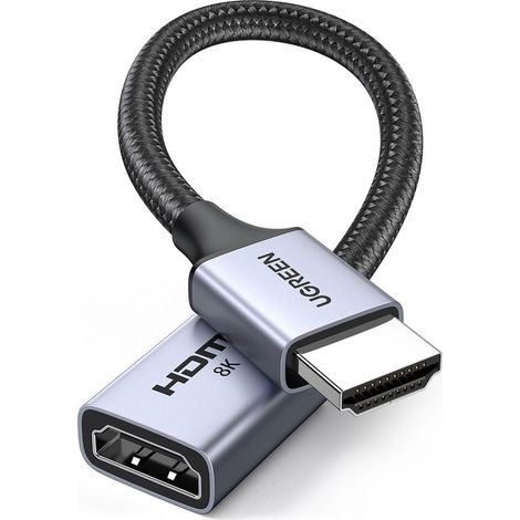 Câble Ugreen HDMI (mâle) vers HDMI (femelle) 8K, 0,15 m - Gris