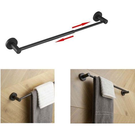 Porte-serviettes rétractable, porte-serviettes en acier inoxydable, adapté au poinçonnage de la salle de bain (39-69 cm)-MCJ (1/4)