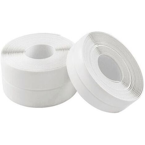 3 pièces de ruban adhésif imperméable et anti-moisissure pour cuisine et salle de bain, bande d'étanchéité pour coutures de cuisine, autocollant de ligne d'angle étanche(Blanc, 3.2m×2.2cm) (1/5)