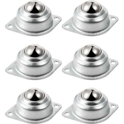 6 Pcs Roulettes de Meubles 25mm Universel Transfert à Billes Roulettes à Billes de Transfert Charge 35kg (1/4)
