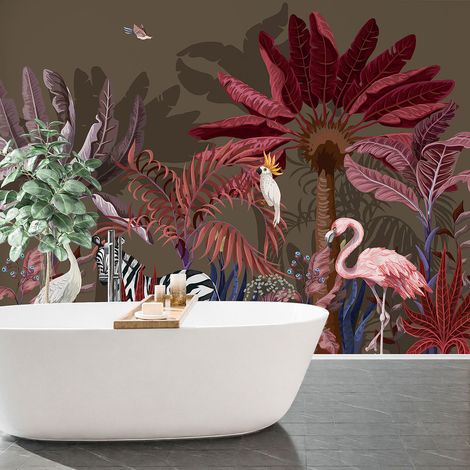 Papier peint panoramique - Animaux de la Jungle - 130 cm x 108 cm (1/4)