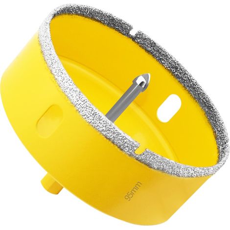 Scie Cloche Diamantée de 95mm avec Foret Guidage, Foret Trépan Diamant pour Carrelage, Porcelaine, Verre, Marbre et Céramique (1/5)