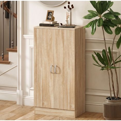 MEUBLIV Schuhschrank 55x35x108 cm Holz – 2 Türen, verstellbare Einlegeböden (1/5)