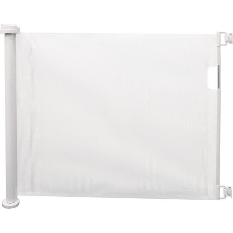 Cancelletto Bambini Barriera di Protezione Riavvolgibile 130x8x88 cm Fadi Bianco (1/2)