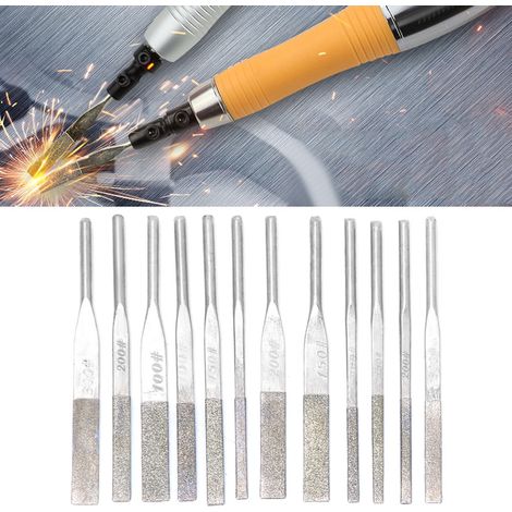 12 Stück konische Diamantfeilen mit 3 mm Schaft für oszillierendes Schleifen (1/5)
