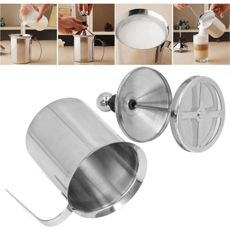 Mousseur à lait double couche en acier inoxydable de style japonais pour cappuccino 800 ml (1/5)