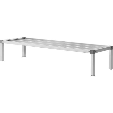 Mophorn Aluminium-Stauregal, 60 x 20 Zoll großes kommerzielles Bodenregal für Lebensmittel, 12 Zoll über dem Boden, 1000 lbs Tragkraft, komplett verschweißtes Aluminium-Lagerregal, für Restaurants