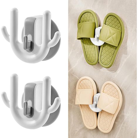Lntyq Lot de 2 unterstützt à chaussures walles, sans perçage, montage wall, porte-chaussures pour porte d'entrée, salle de bain, couloir, simplicité (1/5)