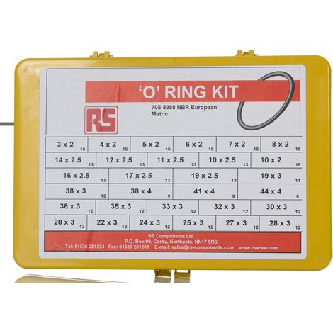 Rs Pro – Jeu de joints toriques en nitrile – Kit de 385 pièces – Résistant aux huiles et aux températures élevées – Pour applications industrielles (1/3)