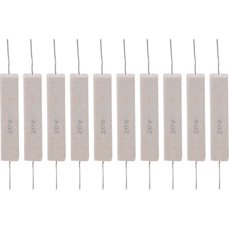 Résistance de puissance de résistance de ciment de 10 pièces ± 5% haute précision pour carte de circuit imprimé 20W(100R)