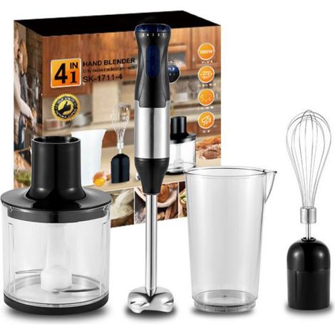 Mixeur Plongeant - Inox - 1000W - 5 Vitesses - Fonction de Suralimentation - Mixage (1/4)