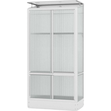 Serre de balcon en polycarbonate 0.35 m² - Polis, Couleur Aluminium , Base Sans roulettes
