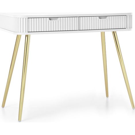 Coiffeuse : Blanc, pieds or, 103 × 80 × 49 cm (1/4)